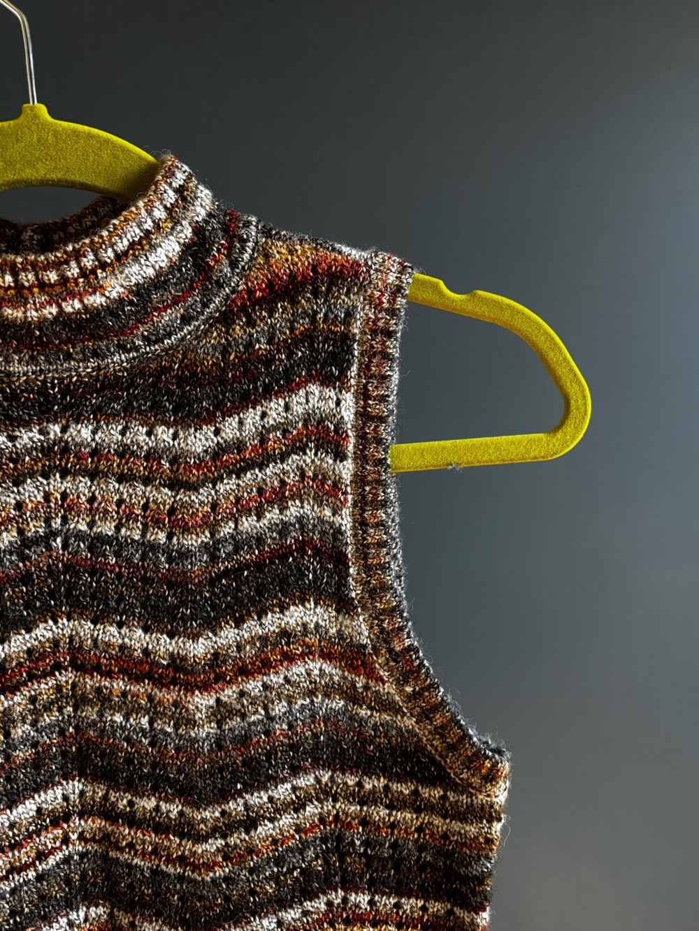 Kensie multicolored striped knit sweater vest with mock neck